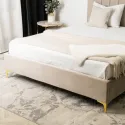 Ліжко двоспальне оксамитове MEBEL ELITE MARCELO Velvet, 160x200 см, бежевий фото thumb №8