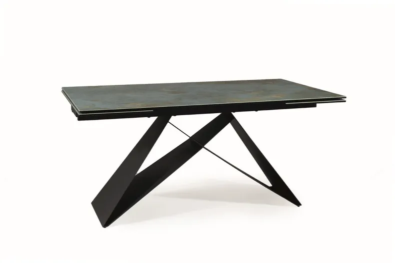 Керамический Стол SIGNAL WESTIN, Ossido Verde бирюза / матовый черный, 90x160 фото №5