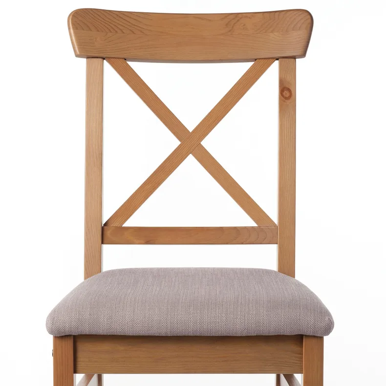 IKEA INGOLF ИНГОЛЬФ, стул, морилка патина / нолхага серо-бежевый 804.730.76 фото №5