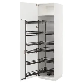 IKEA METOD МЕТОД, высокий шкаф с выдвижным модулем, белый / светло-серый, 60x60x220 см 894.720.15 фото