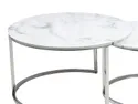 Журнальний стіл 2 шт (набір) SIGNAL ATLANTA B, білий ефект мармуру / хром, 80х45 см/60х42 см фото thumb №4