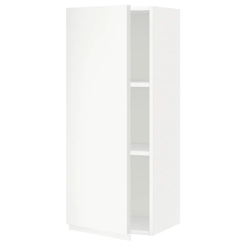 IKEA METOD МЕТОД, навесной шкаф с полками, белый / Воксторп матовый белый, 40x100 см 794.644.45 фото №1