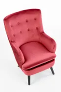Кресло мягкое HALMAR RAVEL бордовый/черный фото thumb №8