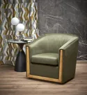 Мягкое кресло бархатное HALMAR ENRICO, зеленый фото thumb №2