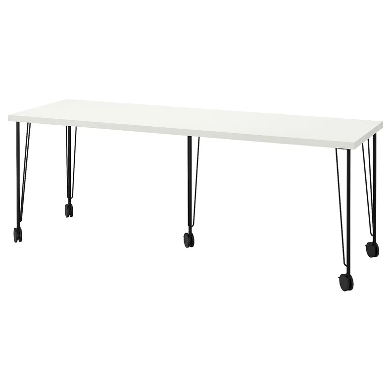 IKEA LAGKAPTEN ЛАГКАПТЕН / KRILLE КРИЛЛЕ, письменный стол, белый / черный, 200x60 см 195.099.89 фото №1