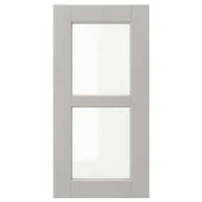 IKEA LERHYTTAN ЛЕРХЮТТАН, скляні дверцята, світло-сірий, 30x60 см 204.615.09 фото