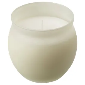 IKEA JÄMLIK ЄМЛІК, ароматизована свічка у склянці, ваніль/світло-бежевий, 50 Години 805.021.54 фото