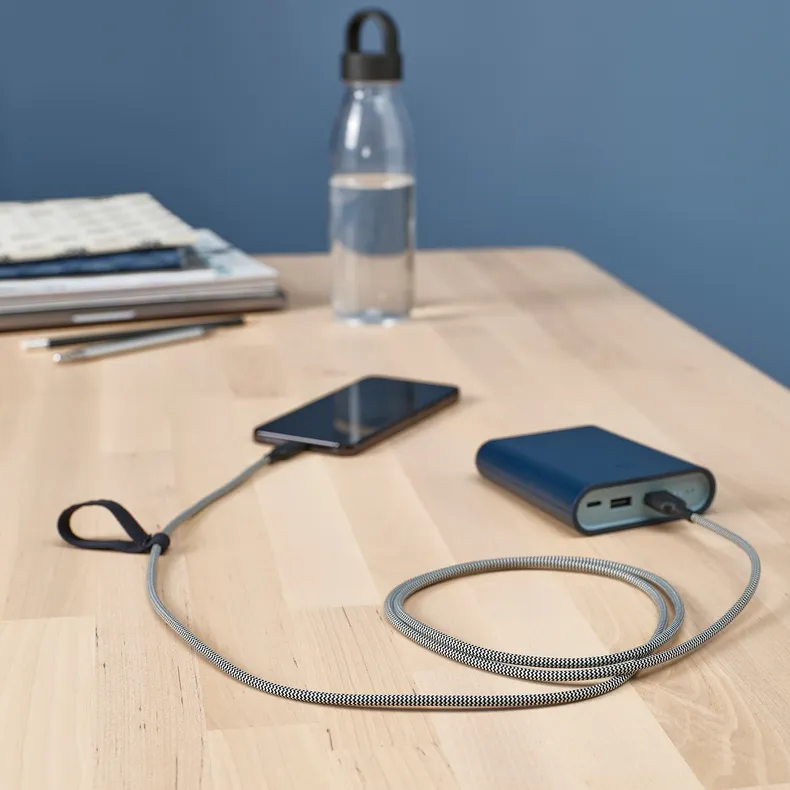 IKEA LILLHULT, USB-A до USB-C, Чорний/білий, 1.5 m 905.811.03 фото №5