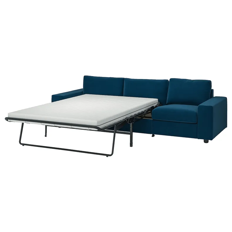 IKEA VIMLE ВІМЛЕ, 3-місний диван-ліжко, з широкими підлокітниками/Djuparp темно-зелено-синій 595.372.78 фото №1