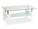 Скляний журнальний столик SIGNAL LISA Basic II, білий лак, 60x100 фото thumb №1