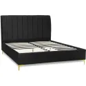 Кровать двуспальная бархатная MEBEL ELITE MARCELO Velvet, 160x200 см, черный фото thumb №1
