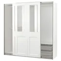 IKEA PAX ПАКС / GRIMO ГРИМО, гардероб с раздвижными дверьми, белый / прозрачное стекло белый, 200x66x201 см 095.022.62 фото thumb №1
