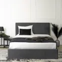 Ліжко двоспальне оксамитове MEBEL ELITE MELIA Velvet, 140x200 см, Темно-сірий фото thumb №10