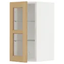 IKEA METOD МЕТОД, навесной шкаф / полки / стеклян дверца, белый / дуб форсбака, 30x60 см 195.093.81 фото thumb №1