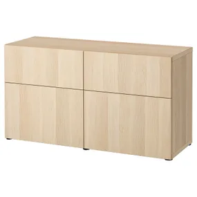 IKEA BESTÅ БЕСТО, комбінація д / зберіг із дверц / шухл, дуб білий морений / Lappviken white stained Oak, 120x42x65 см 293.246.26 фото