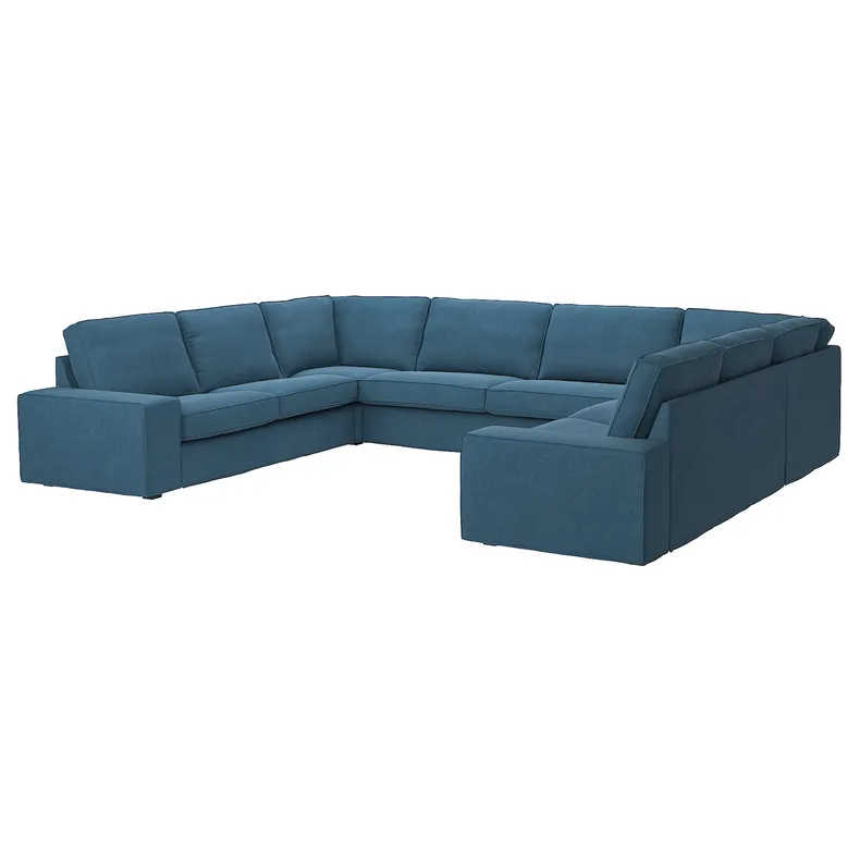 IKEA KIVIK КИВИК, 7-местный п-образный диван, Талмира голубая 095.277.00 фото №1