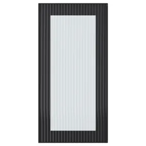 IKEA HEJSTA ХЭЙСТА, стеклянная дверь, антрацит / рифленое стекло, 30x60 см 505.266.32 фото