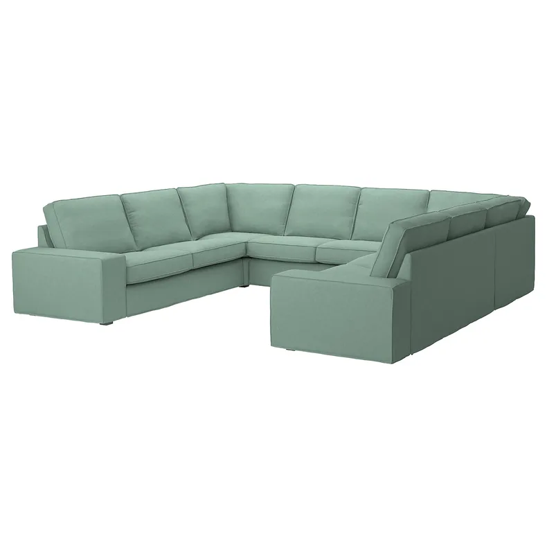IKEA KIVIK КІВІК, диван U-подібної форми, 6-місний, Талміра світло-зелена 095.276.58 фото №1
