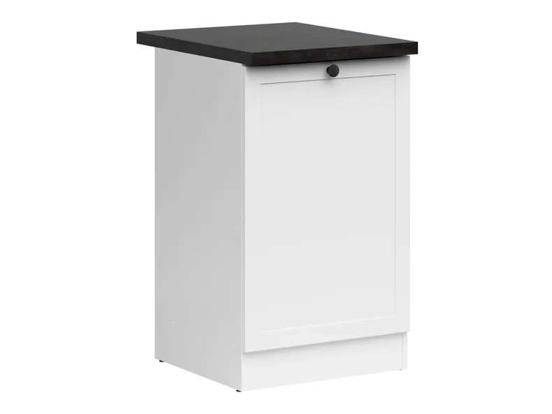 BRW Junona Line базовый шкаф для кухни 50 см левый с топом белый, белый/белый/металлический сланцевый черный/золотой D1D/50/82_L_ZBL-BI/BI/LMC фото №2