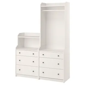 IKEA HAUGA ХАУГА, шафа, білий, 140x199 см 993.881.44 фото