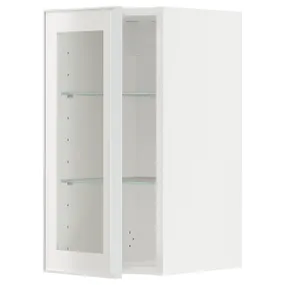 IKEA METOD МЕТОД, навісна шафа,полиці / скляні дверцята, білий / ХЕЙСТА біле прозоре скло, 30x60 см 094.906.26 фото