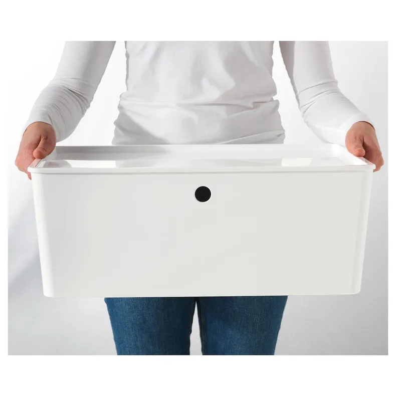 IKEA KUGGIS КУГГІС, коробка з кришкою, білий, 37x54x21 см 895.612.00 фото №5