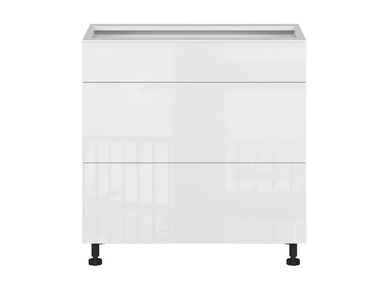BRW Кухонный цокольный шкаф Tapo Special 80 см с выдвижными ящиками белый экрю, альпийский белый/экрю белый FK_D3S_80/82_2SMB/SMB-BAL/BIEC фото №1