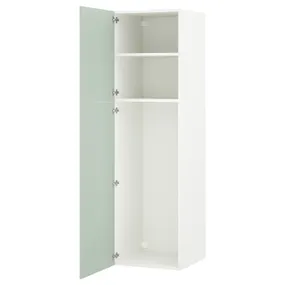 IKEA ENHET ЭНХЕТ, высокий шкаф с 2 дверцами, белый/бледный серо-зеленый, 60x62x210 см 794.968.75 фото