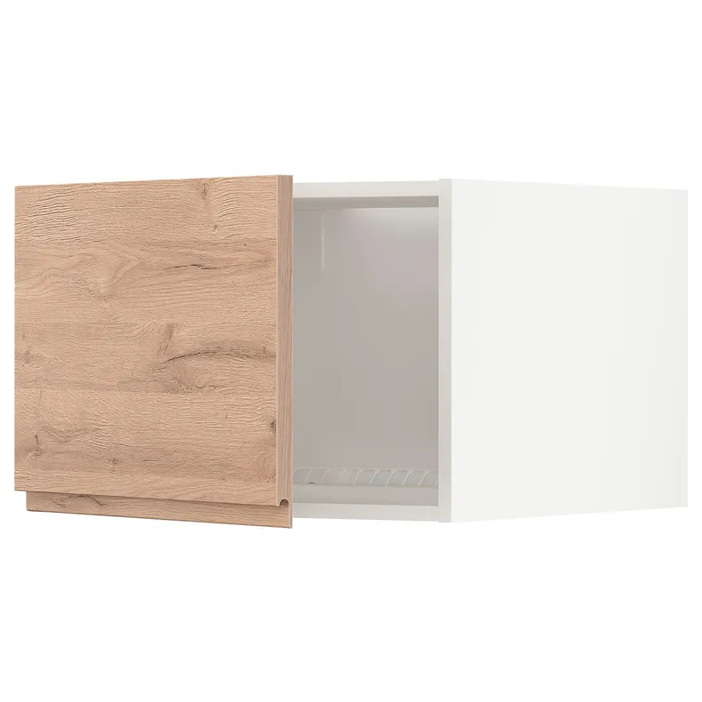 IKEA METOD МЕТОД, верхня шафа для холодильн / мороз кам, білий / Voxtorp імітація. дуб, 60x40 см 794.701.54 фото №1