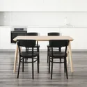 IKEA LISABO ЛИСАБО / IDOLF ИДОЛЬФ, стол и 4 стула, ясеневый шпон / черный, 140x78 см 991.614.85 фото thumb №3