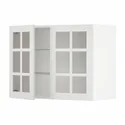 IKEA METOD МЕТОД, навесной шкаф / полки / 2стеклян двери, белый / Стенсунд белый, 80x60 см 194.655.27 фото thumb №1