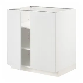 IKEA METOD МЕТОД, напольный шкаф с полками / 2дверцами, белый / Стенсунд белый, 80x60 см 394.545.99 фото