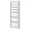 IKEA TROFAST, стеллаж для мусорных контейнеров, белый/белый, 46x30x145 см 395.754.45 фото thumb №1