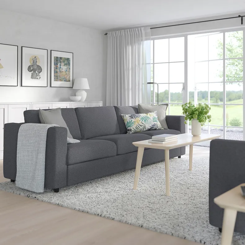 IKEA VIMLE ВИМЛЕ, 3-местный диван-кровать, Окрашенный в средне-серый цвет 795.452.77 фото №2