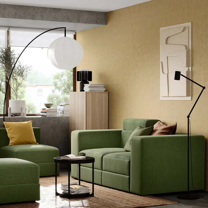 IKEA JÄTTEBO ЄТТЕБУ, 2-місний модульний диван, з узголів'ям / САМСАЛА темний жовто-зелений 495.104.01 фото №2