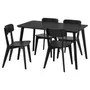 IKEA LISABO ЛИСАБО / LISABO ЛИСАБО, стол и 4 стула, чёрный / черный, 140x78 см 193.855.35 фото