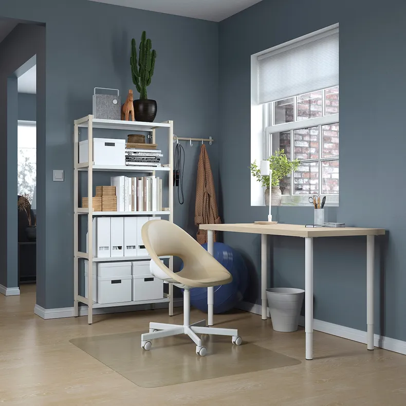 IKEA MITTCIRKEL МИТТЦИРКЕЛЬ / OLOV ОЛОВ, письменный стол, яркий сосновый / белый эффект, 120x60 см 995.086.84 фото №3