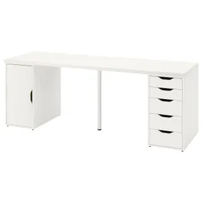 IKEA LAGKAPTEN ЛАГКАПТЕН / ALEX АЛЕКС, письменный стол, белый, 200x60 см 895.216.95 фото