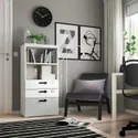 IKEA SMÅSTAD СМОСТАД / PLATSA ПЛАТСА, книжкова шафа, біло-сірий з 3 шухлядами, 60x42x123 см 794.205.26 фото thumb №4