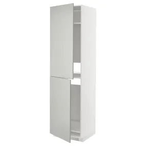 IKEA METOD МЕТОД, висока шафа для холодильнка / морозил, білий / Хавсторп світло-сірий, 60x60x220 см 695.393.90 фото