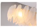 BRW Скляний підвісний світильник Leaf 6-точковий біло-золотий 092582 фото thumb №4