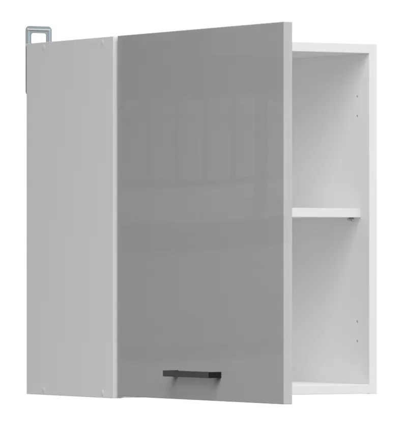 BRW Верхний шкаф для кухни Junona Line 50 см левый/правый светло-серый глянец, светло-серый глянец G1D/50/57_LP-BI/JSZP фото №3