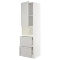 IKEA METOD МЕТОД / MAXIMERA МАКСІМЕРА, висока шафа для мікрох печі, 2 шухл, білий / світло-сірий Lerhyttan, 60x60x220 см 294.565.13 фото thumb №1