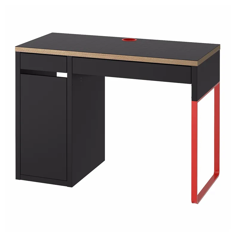 IKEA MICKE МИККЕ, письменный стол, антрацит / красный, 105x50 см 804.898.50 фото №1