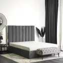 Кровать двуспальная бархатная MEBEL ELITE EMILIO Velvet, 160x200 см, Серый фото thumb №6