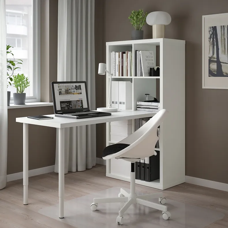 IKEA KALLAX КАЛЛАКС / LAGKAPTEN ЛАГКАПТЕН, стол, комбинация, белый, 77x159x147 см 294.816.59 фото №3