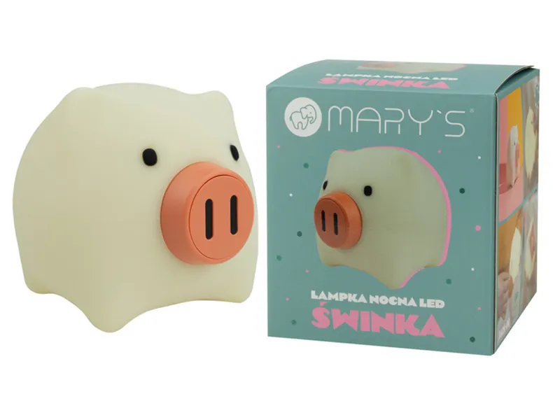 BRW Светодиодная силиконовая лампа Mary's Pig белая 096898 фото №8