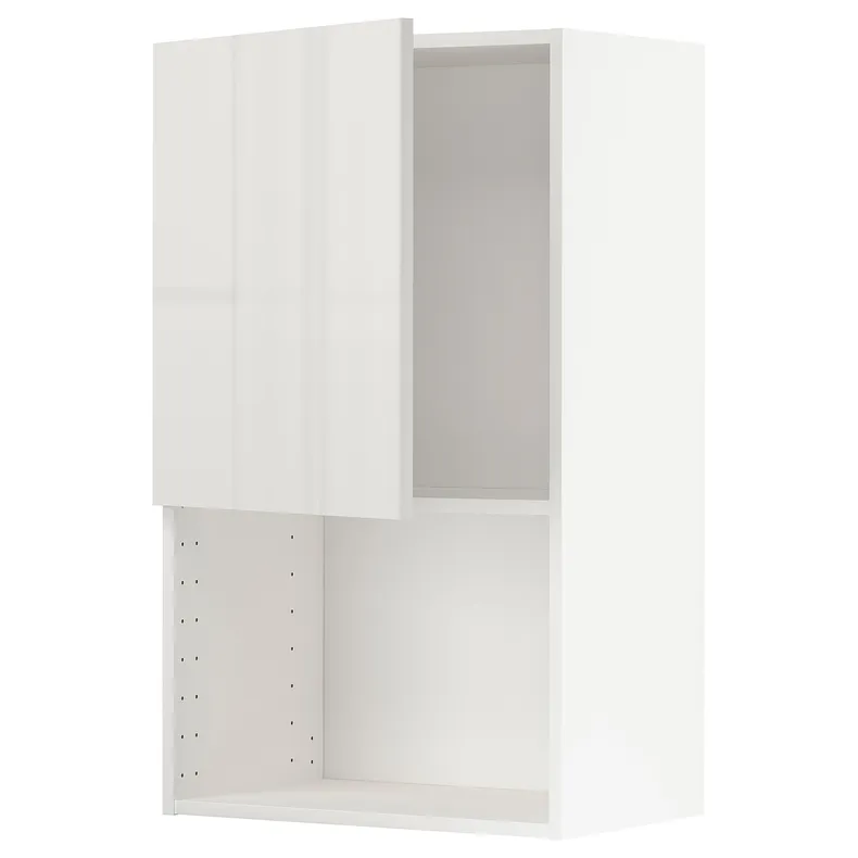 IKEA METOD МЕТОД, шафа навісна для мікрохвильової печ, білий / Ringhult світло-сірий, 60x100 см 394.677.71 фото №1