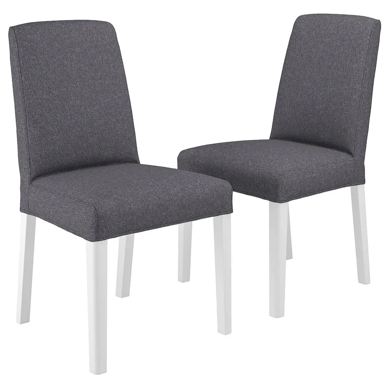 IKEA BERGMUND БЕРГМУНД, стілець, білий/ГУННАРЕД класичний сірий 694.815.96 фото №1