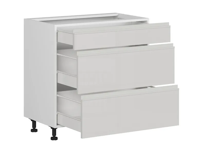 BRW Базовый шкаф Sole для кухни 80 см с ящиками светло-серый глянец, альпийский белый/светло-серый глянец FH_D3S_80/82_2SMB/SMB-BAL/XRAL7047 фото №5